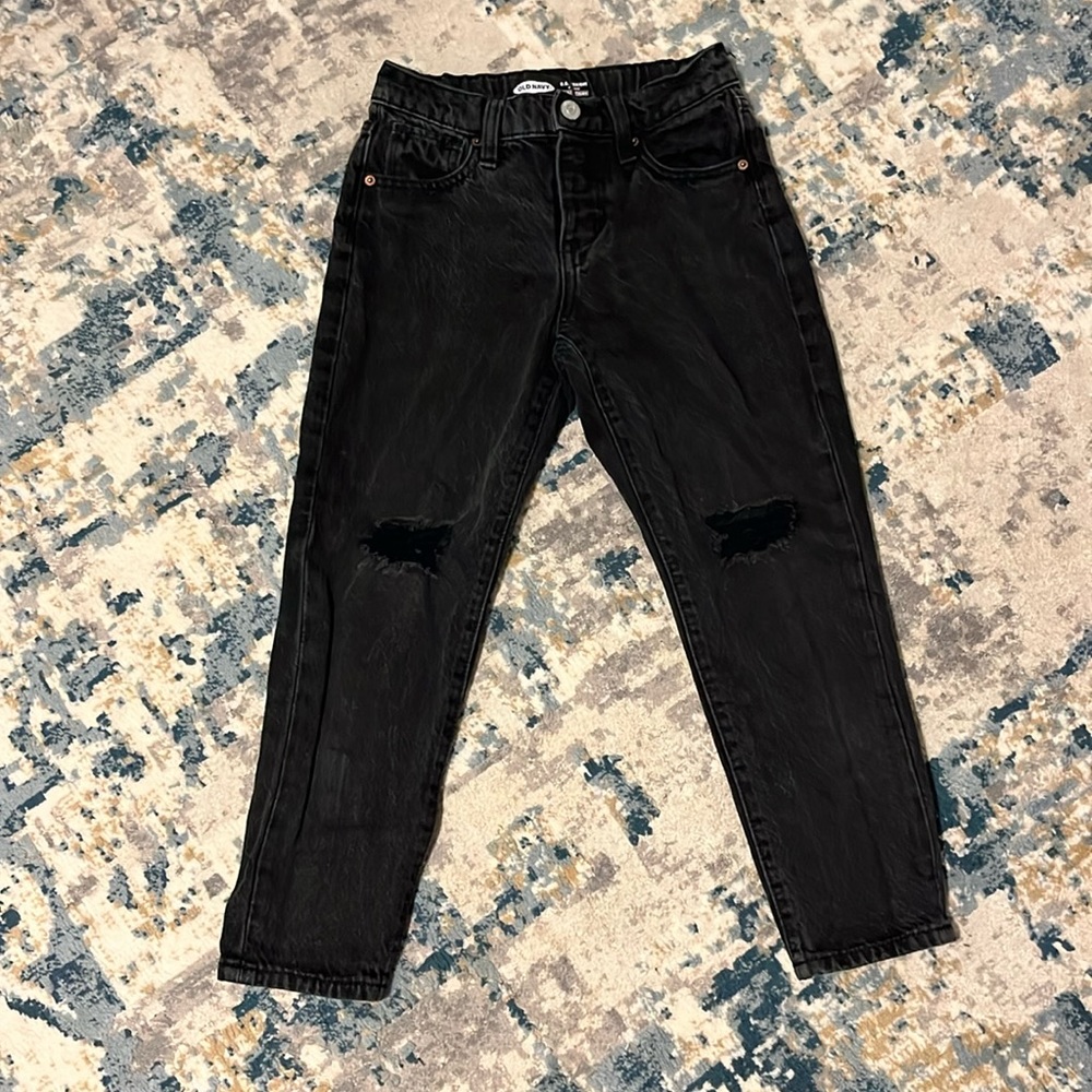 Like new girl’s black high rise straight jeans
